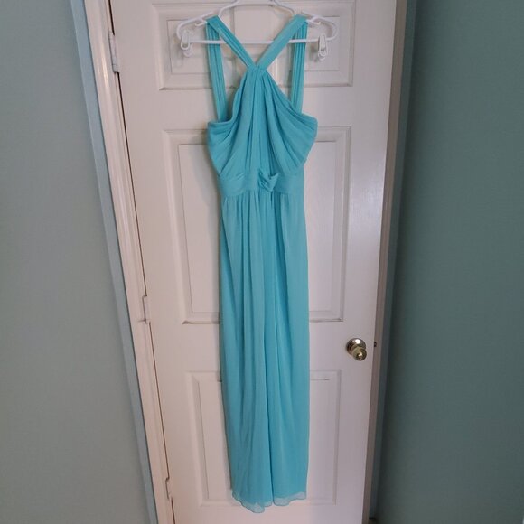 David's Bridal Y-Neck Long Mesh Dress STYLE# W11173 SPA size 6 - Picture 2 of 10